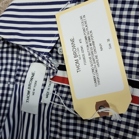 NWT Thom browne long striped button down shirt - Picture 3 of 5